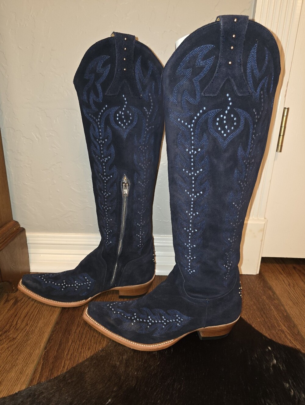 Old Gringo Blue Suede Tall Jager Boots, Women's 7.5 (Fit Like Mayra's) - Picture 4 of 16